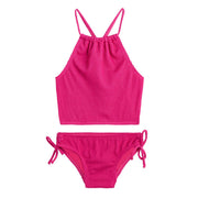 SZ 4T, Kanu Surf Girls, Daisy UPF 50 Beach Sport Halter Tankini 2-piece Swimsuit, Popcorn Solid Pink