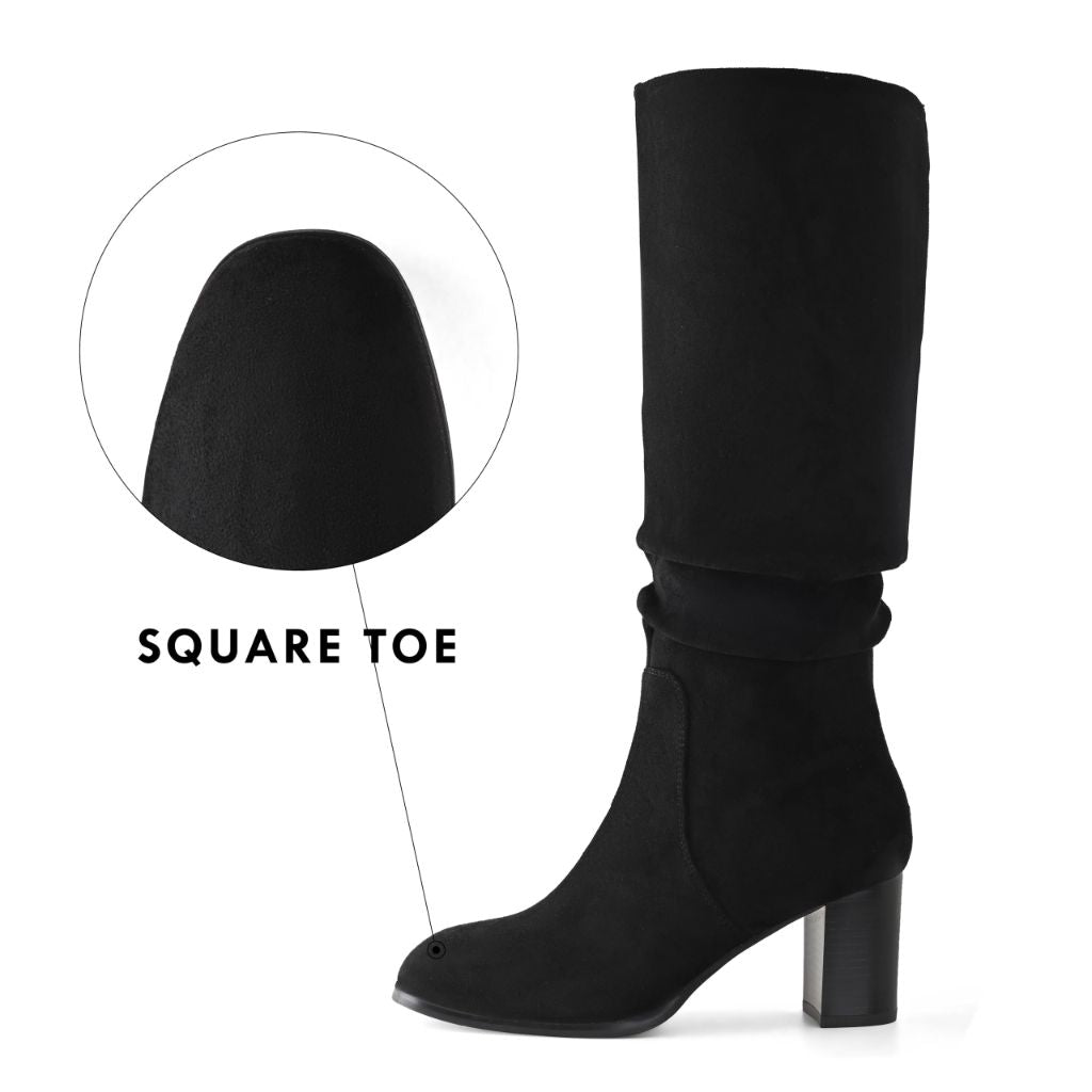 SZ 10, Shoe' N Tale Women’s Knee High Boots Suede (Black)