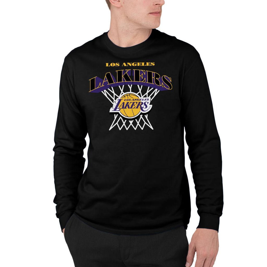 SZ XL, Los Angeles Lakers Nothing But Net - NBA Adult Long Sleeve Fan T-Shirt Unisex
