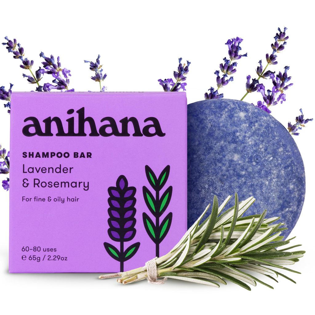 ANIHANA Shampoo Bar for Thin, Fine & Oily Hair Gives Hair Volume & Body, Lavender and Rosemary 2.29 oz