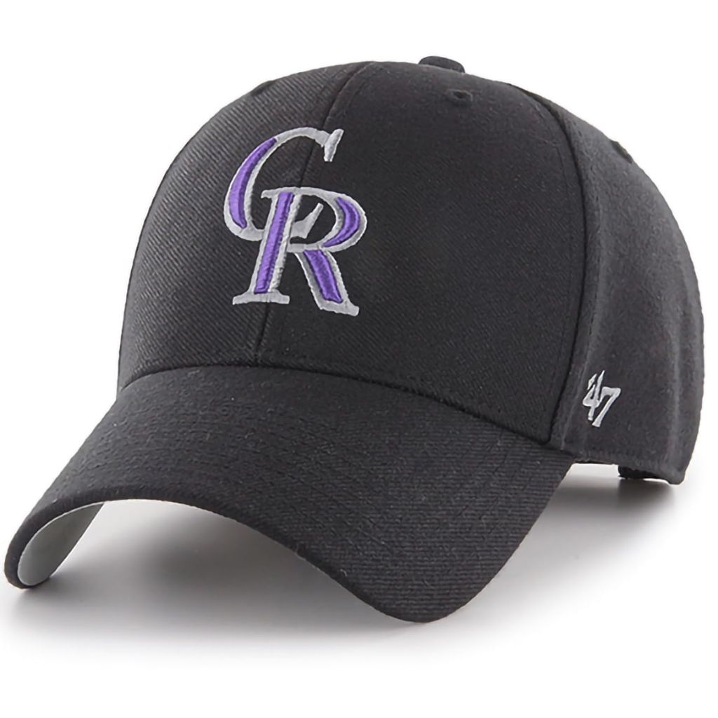 47 Brand MLB Baseball Cap, Adult One Size Fits All (Colorado Rockies, Black)