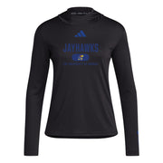 SZ M, Adidas Women's D4T Kansas University Lightweight Hoodie, Black/Team Royal Blue