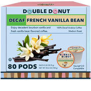 Double Donut - Decaf Vanilla Bean Flavored Coffee - 80 Pods