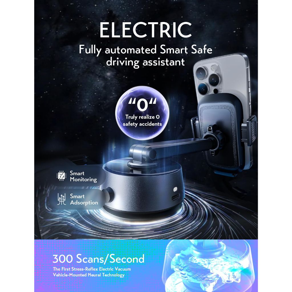 LISEN Electric Retractable Car Phone Mount
