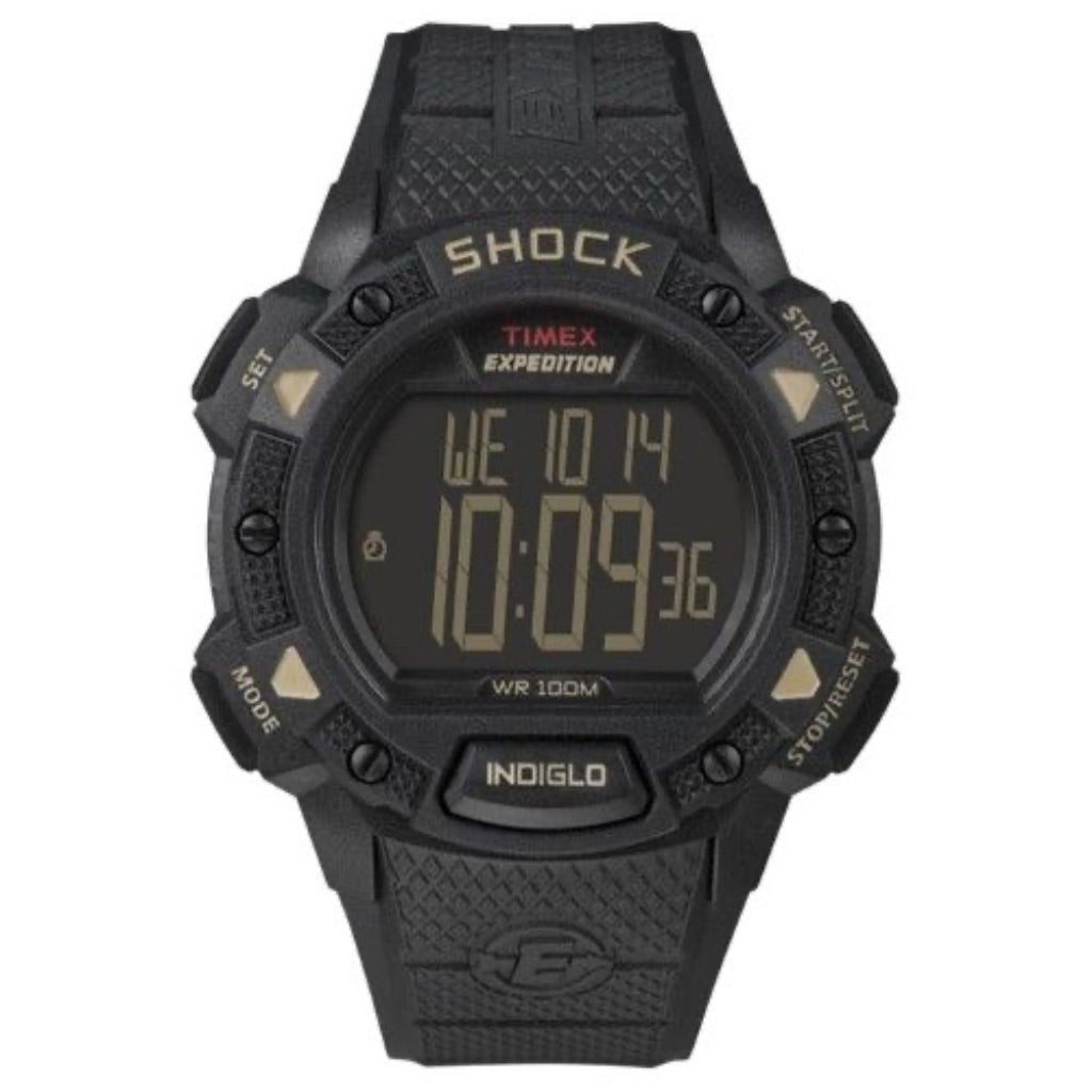 Timex Men's Expedition Base Shock 45mm Digital Watch, Blackout (T49896)