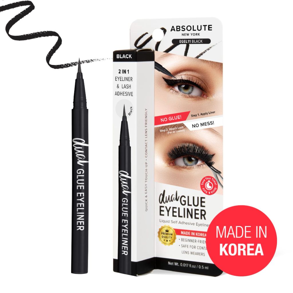Absolute New York Dual Lash Glue Eyeliner (Black)