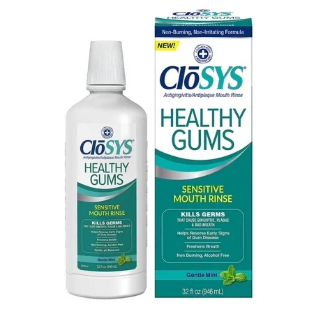 CloSYS Healthy Gums Oral Mouthwash  Gentle Mint  32OZ