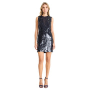 Donna Morgan Women's V-Neck Mini Dress W/Waist Drape, Navy, 10