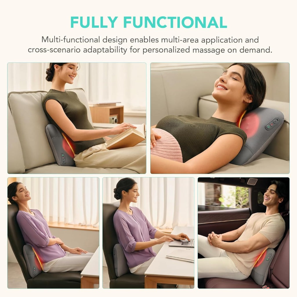 SKG VS500 Cordless, Deep Tissue Back and Neck Massager Pillow with Dual Sided Heat