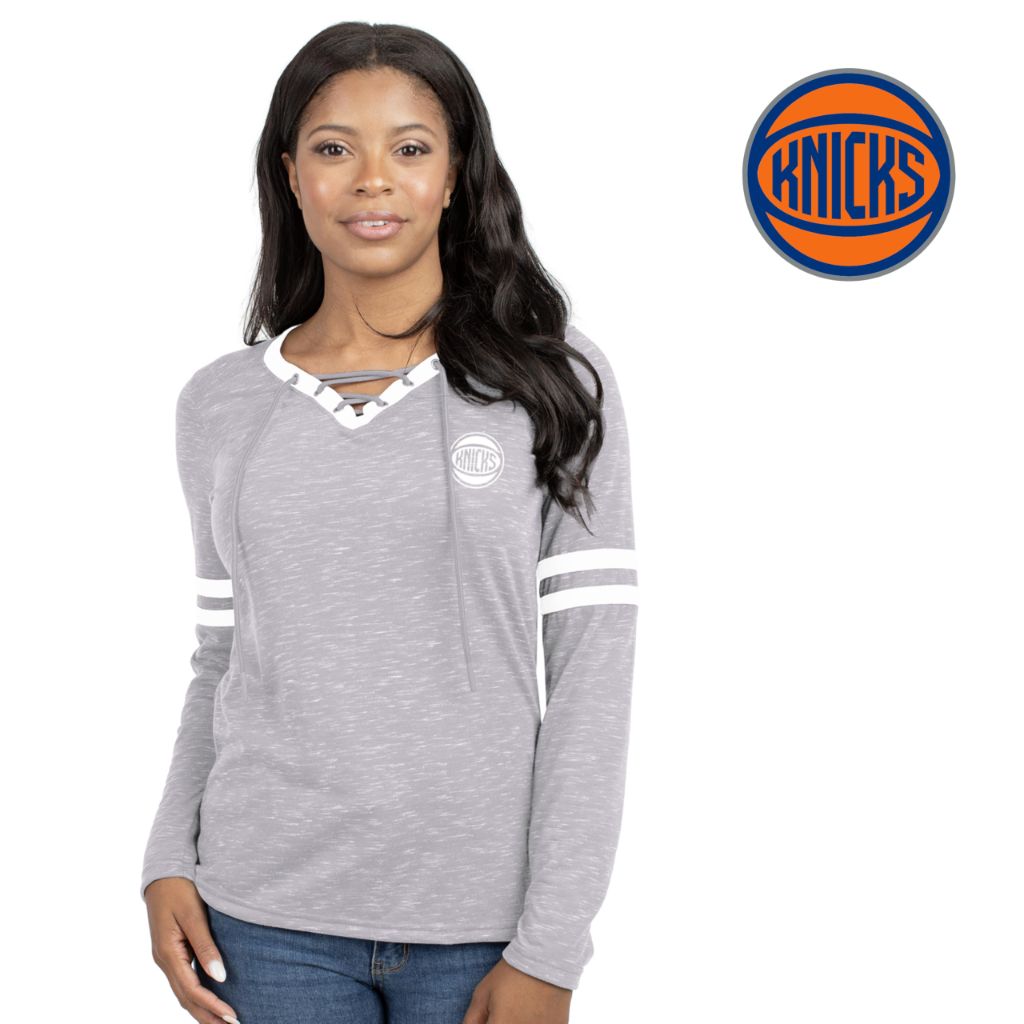 SZ L, Holloway NBA New York Knicks Ladies Monterey Long Sleeve Tee | Multi