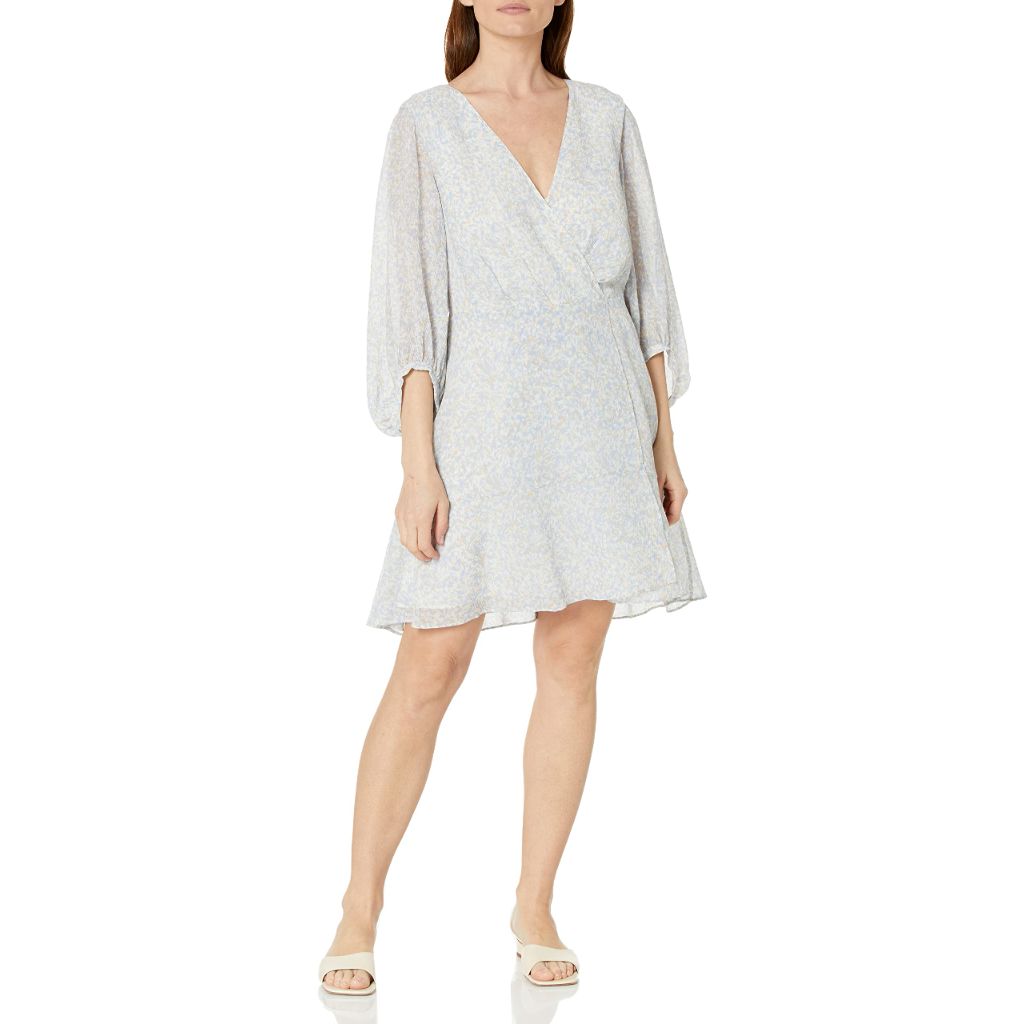 CLUB MONACO Women's Pitched Sleeve Dress, Blue Base, SZ 14