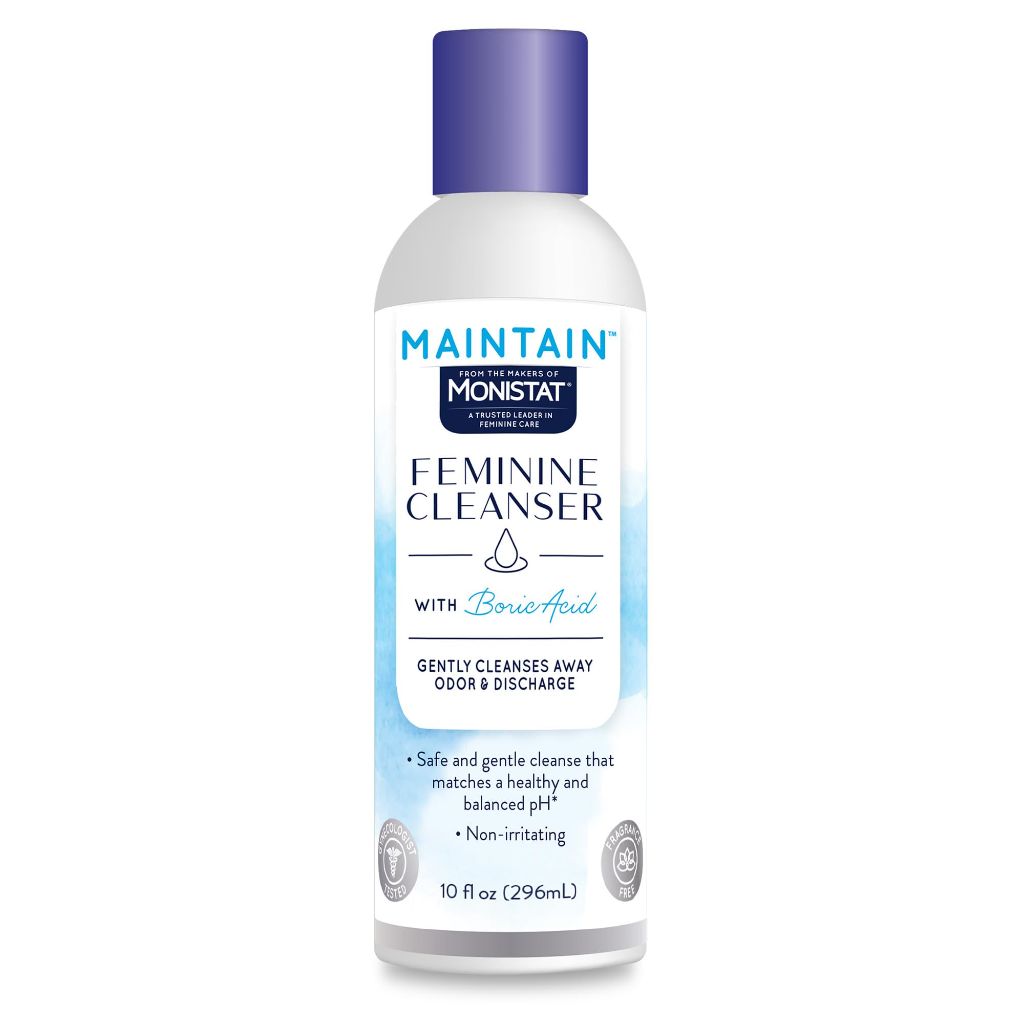 Monistat Boric Acid Feminine Wash, Fragrance-Free with Gentle pH-Balanced Formula, 10 Fl Oz