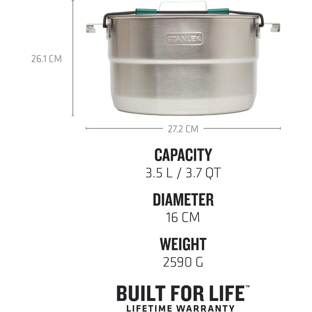 Stanley Adventure Base Camp Cook Set - 21 Piece Set w/3.5L Stainless Steel Pot With Vented Lid