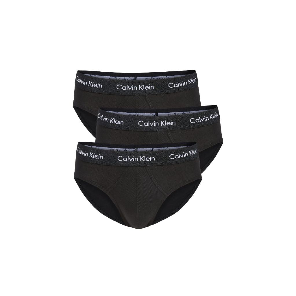 SZ L, Calvin Klein Men's Cotton Stretch 3-Pack Brief, 3 Black
