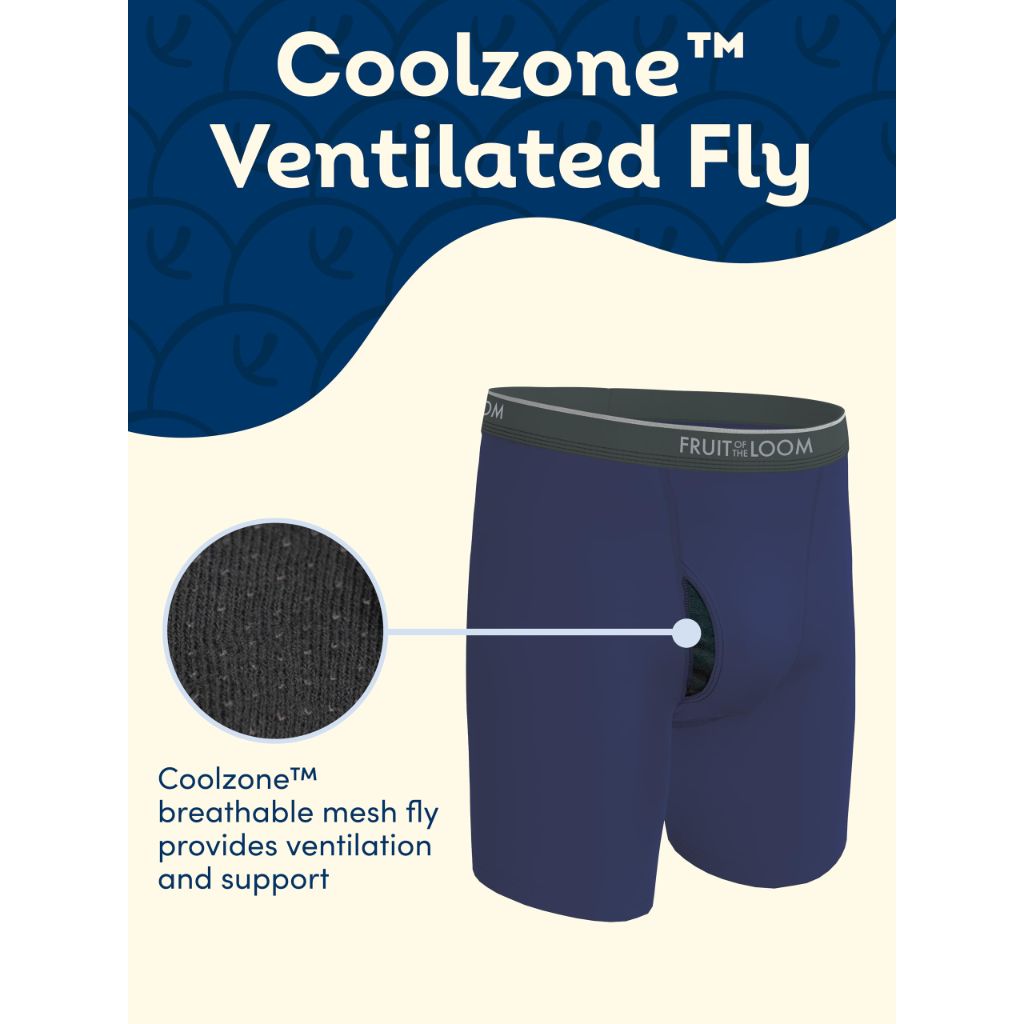 SZ L, Fruit of the Loom Men's Coolzone Boxer Briefs, Assorted Color Multipacks, 5 Pk