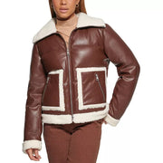 Levi's Women's Faux Leather Sherpa Trim Puffer Coat