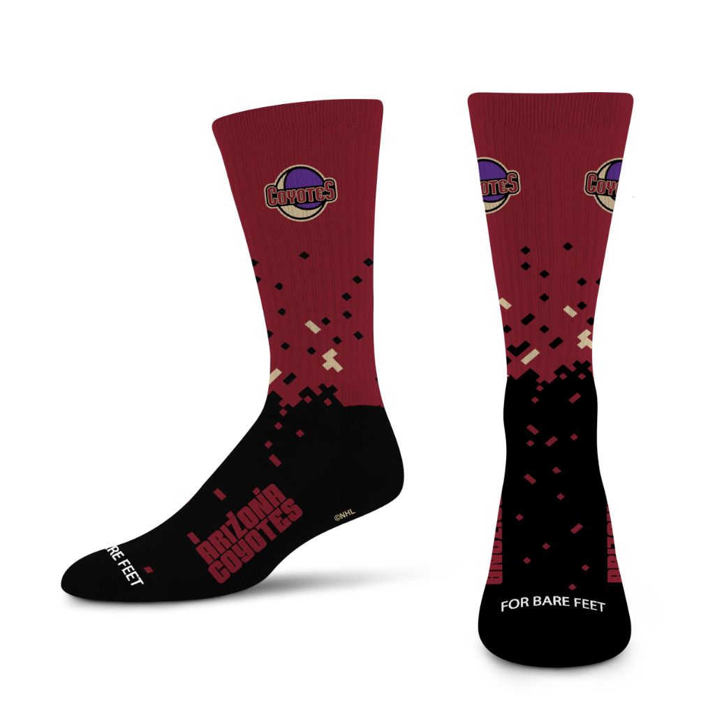 For Bare Feet NHL ARIZONA COYOTES Spray Zone Crew Sock Team Color Youth