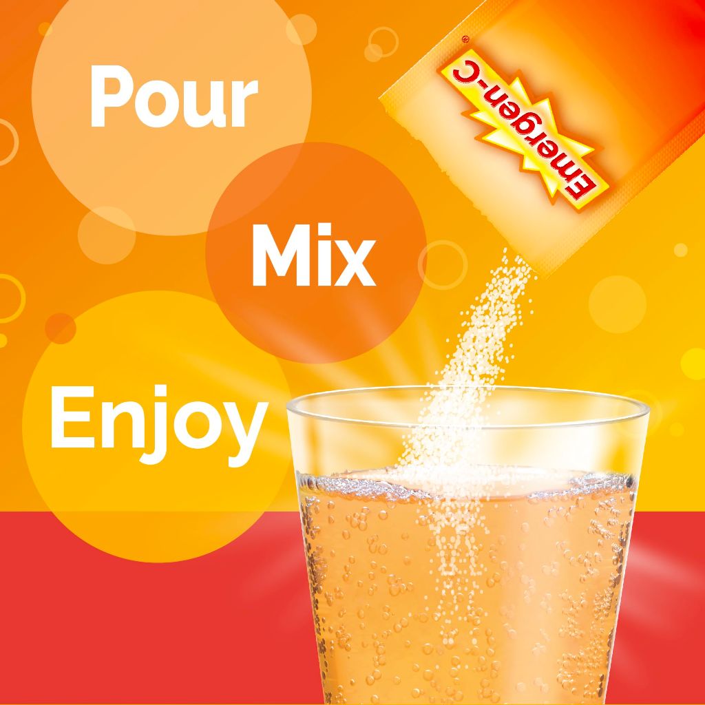 Emergen-C 1000mg Vitamin C Powder with Antioxidants, B Vitamins and Electrolytes - Tangerine, 60 Ct.
