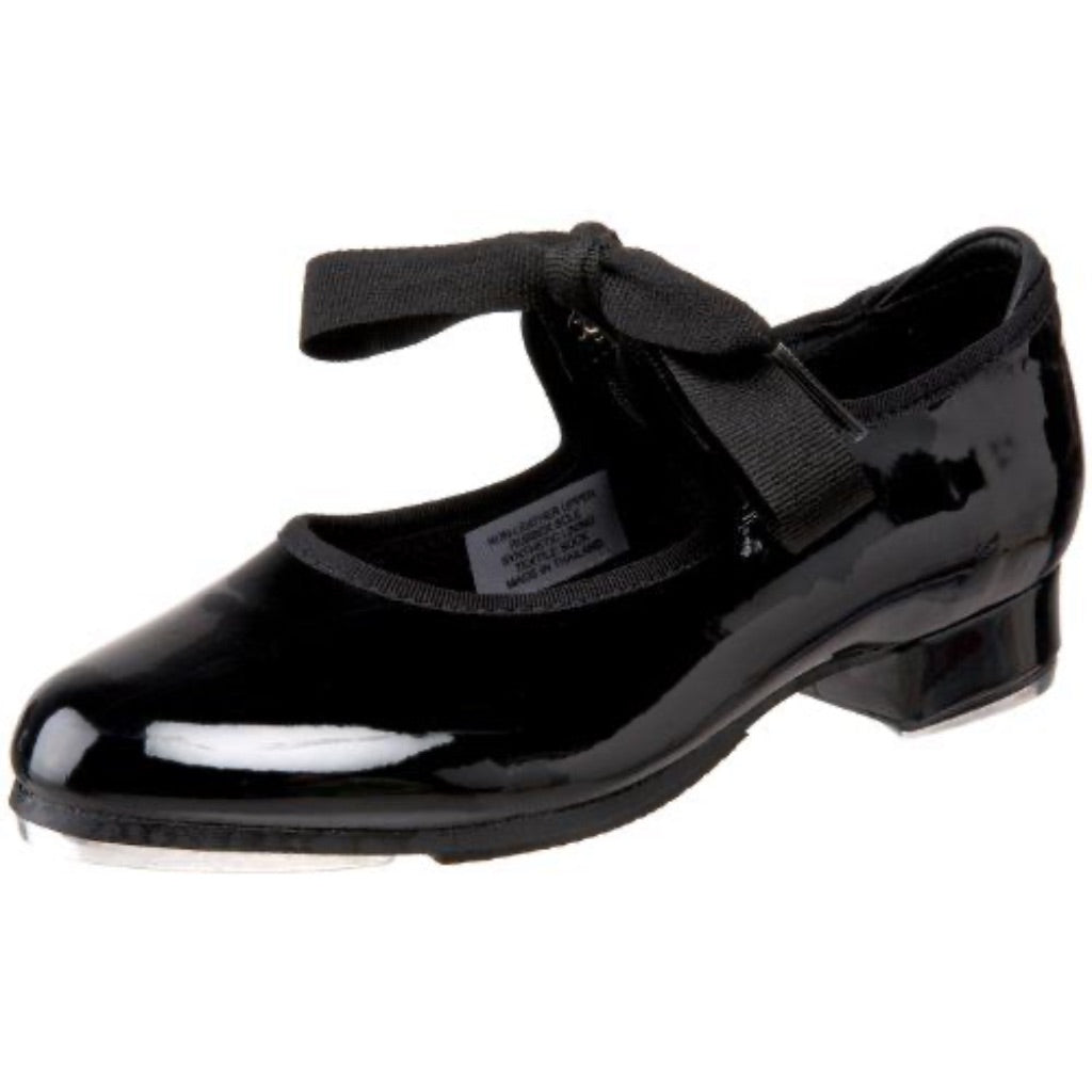 Bloch Girls "Annie" Tyette Synthetic Leather Tap Shoes - Black Patent, Size 11