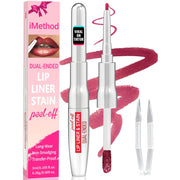 IMethod Lip Liner Stain - Lip Stain, 2-In-1 Dual-Ended Peel Off Lip Stain with Tweezer, Mauve