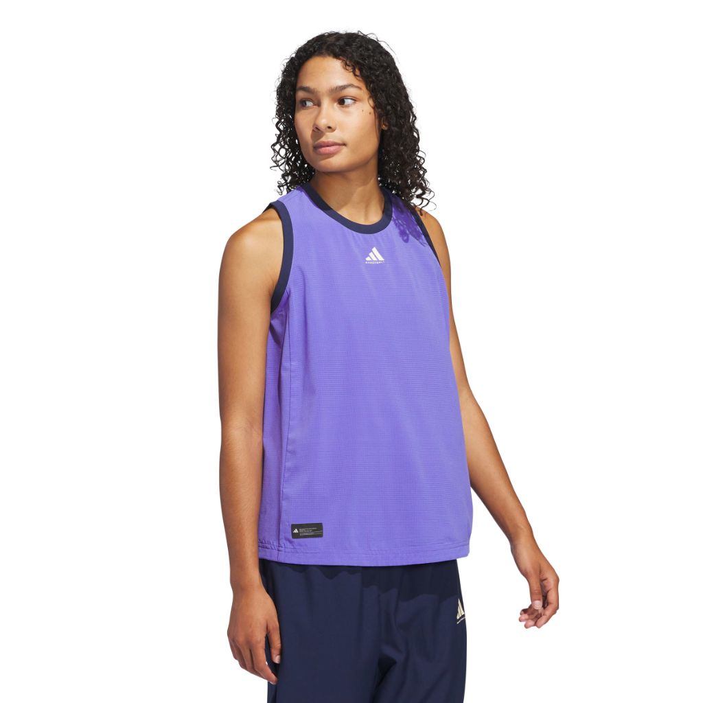 Adidas Women's Select AWB Woven Basketball Tank Top, Cobalt Blue/Night Indigo, Large