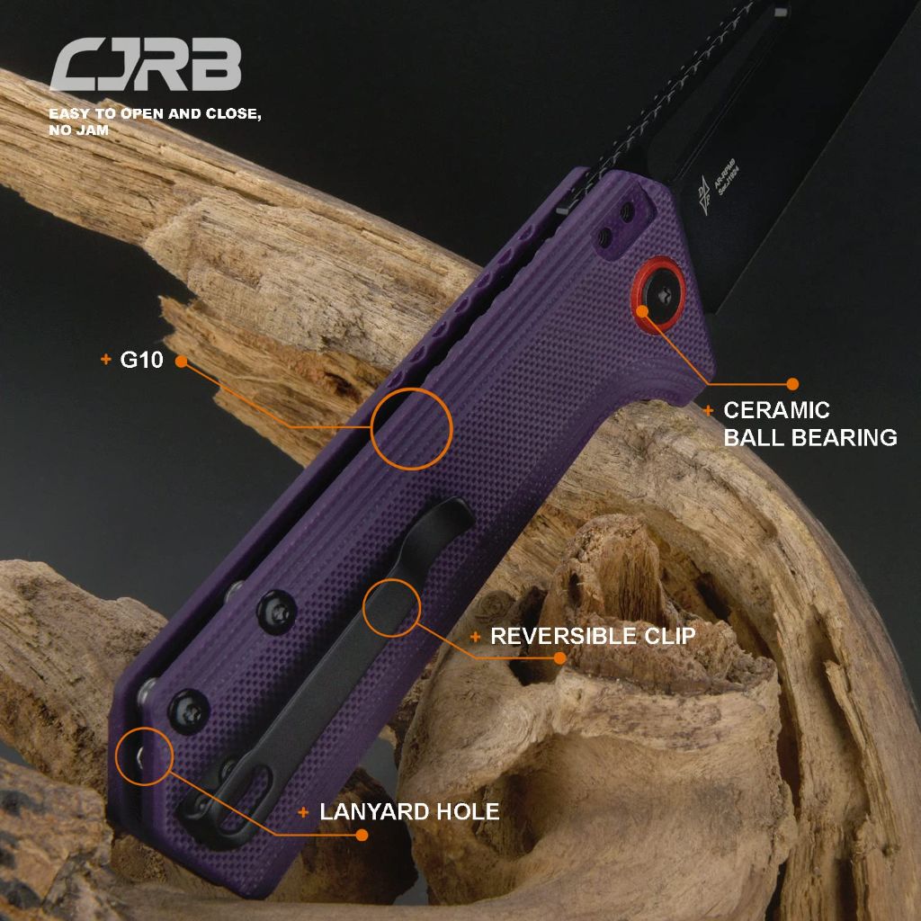 CJRB Folding Knives RUFFIAN (J1924-BVT) AR-RPM9 Powder Steel Black PVD | Blade Violet Purple