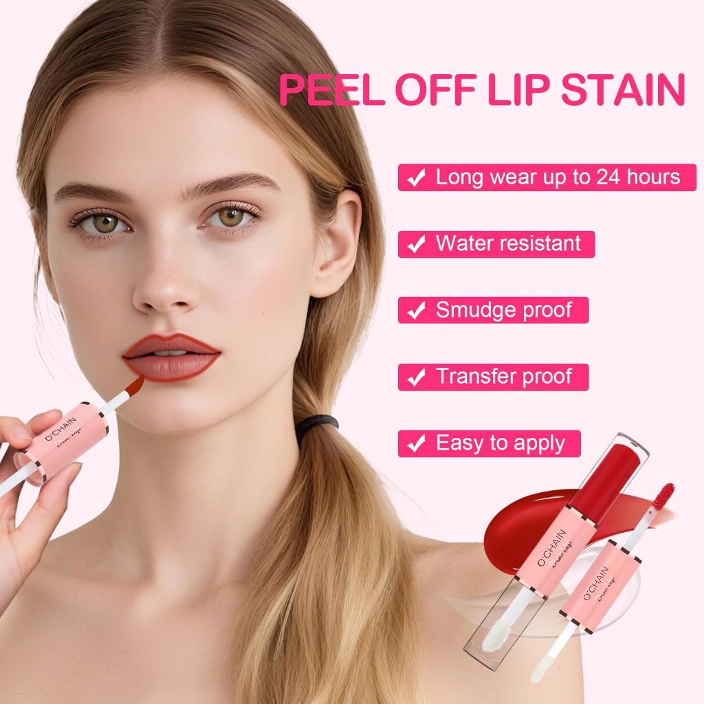 O'CHAIN Peel Off Lip Stain & Lip Liner Masque – (02 SABLE)