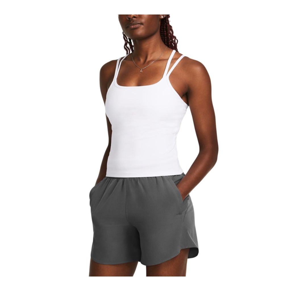 Under Armour Women's Motion Strappy Tank Top, White, Small