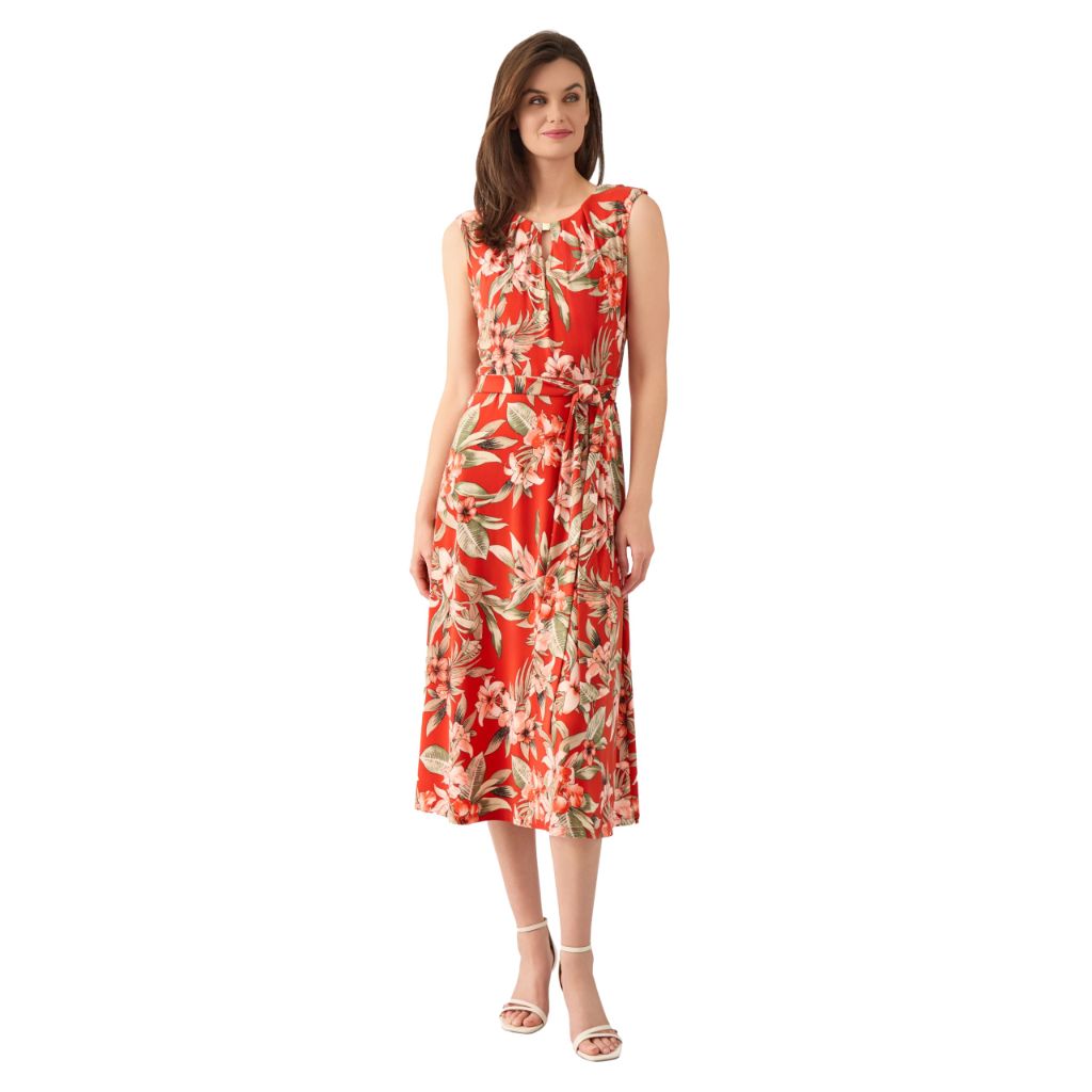 Kasper Women's Sleeveless Tropical Print Knit Dress SZ 4