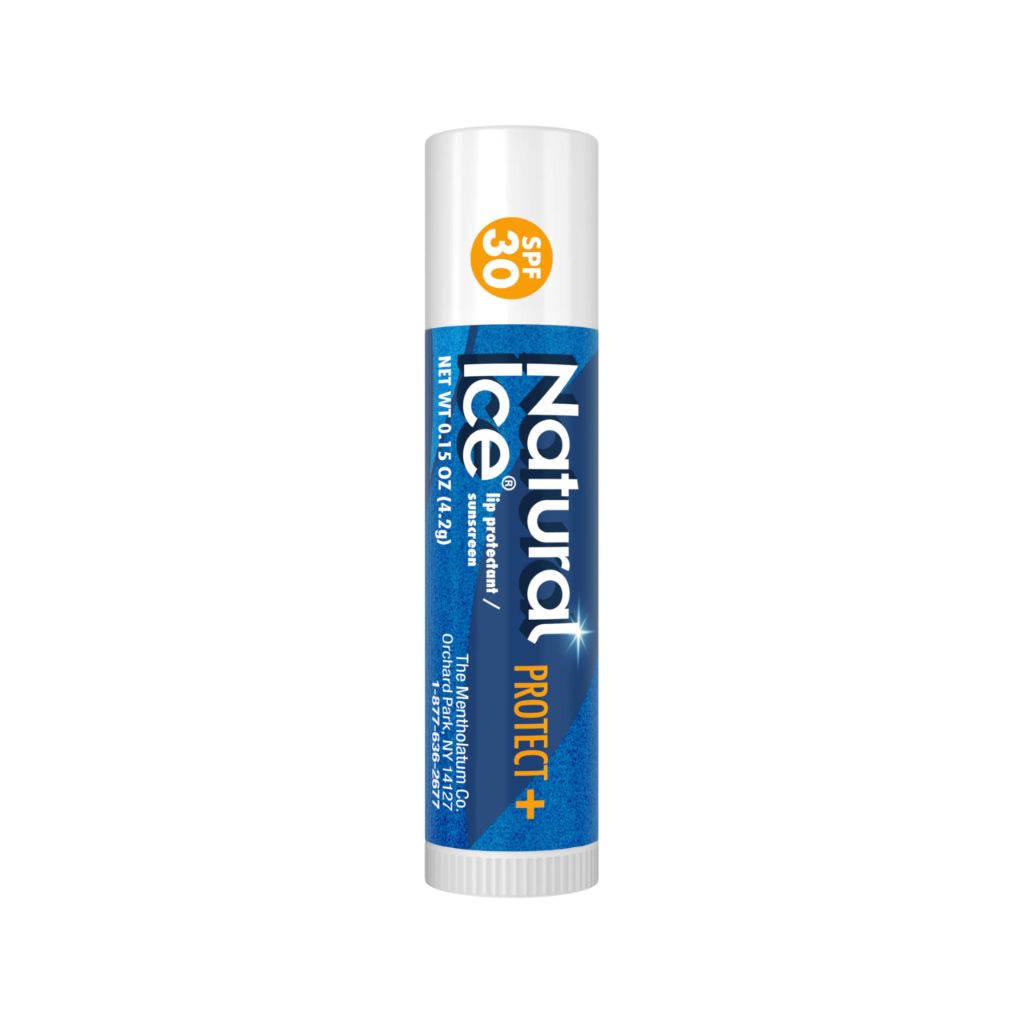 Mentholatum Natural Ice Protect+ Broad Spectrum SPF 30 Medicated Lip Balm, 0.15 Ounce