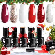 MEFA Red Gel Nail Polish Set 6 Colors