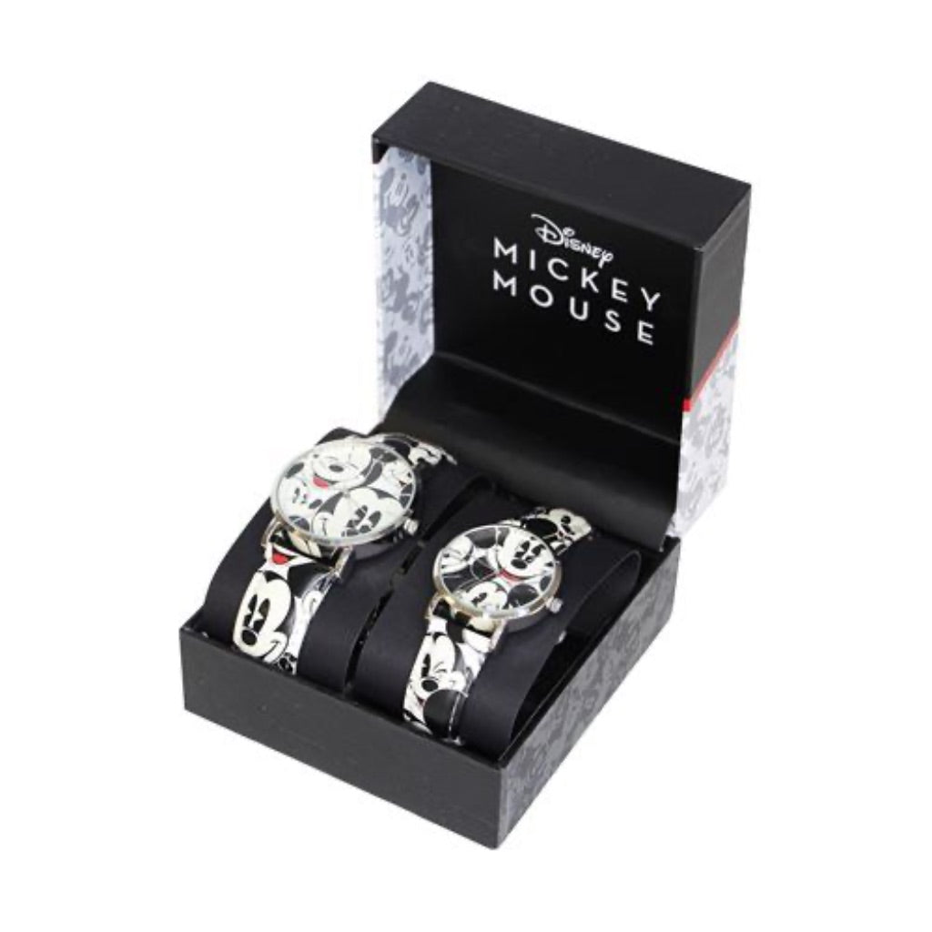 Accutime His & Hers Disney Mickey & Minnie Mouse Watch Set - Black and White