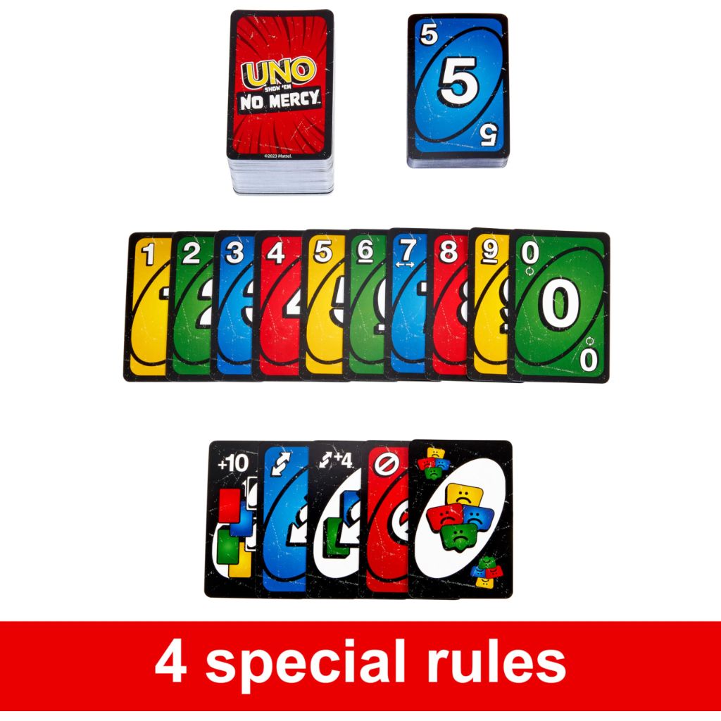 Mattel Games UNO Show ‘em No Mercy Card Game in Storage & Travel Tin