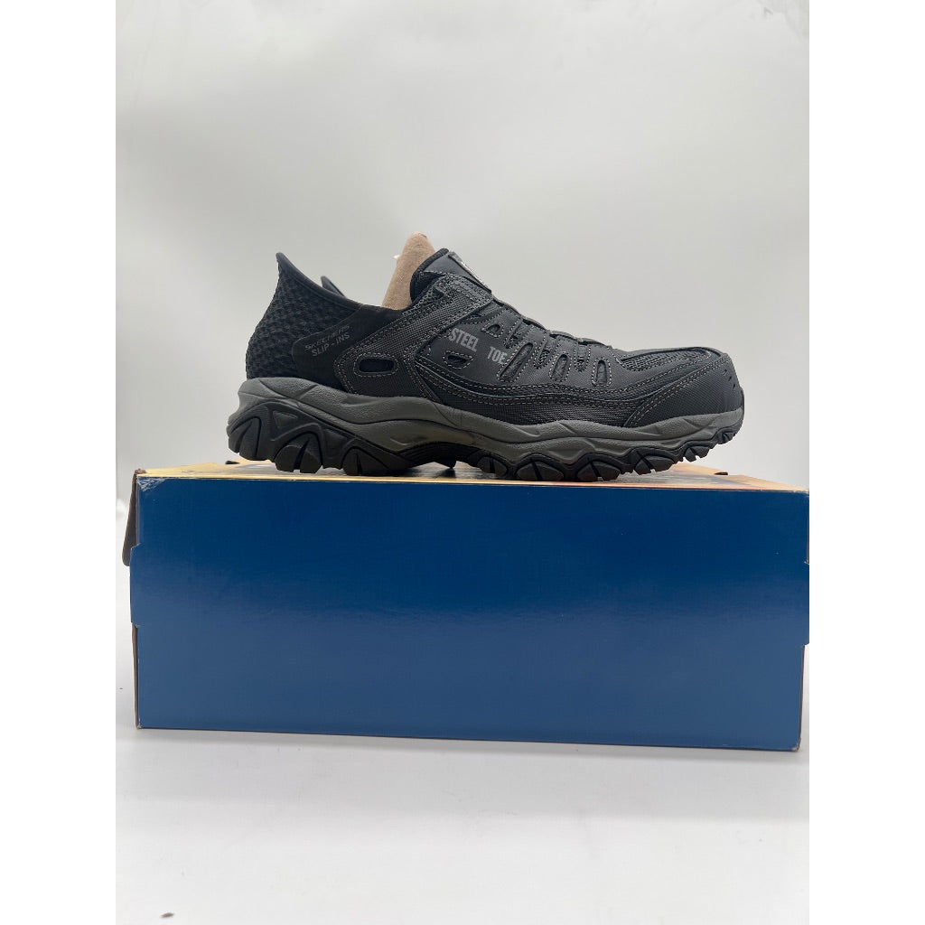 Skechers Men's Cankton Slip-In Work Sneakers, Black, SZ 8