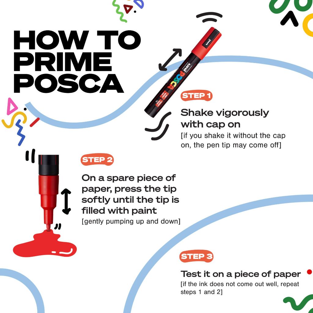 Uni-Ball POSCA PC-5M Water-Based Paint Markers, Reversible Medium Tip - Bold Collection (8 Markers)