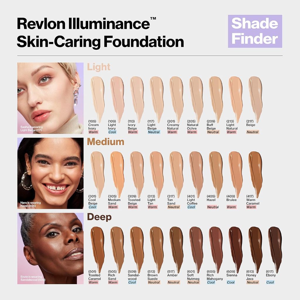 Revlon Illuminance Skin-Caring Liquid Foundation w/Hyaluronic Acid - 113 Ivory Beige, 1 fl. oz.