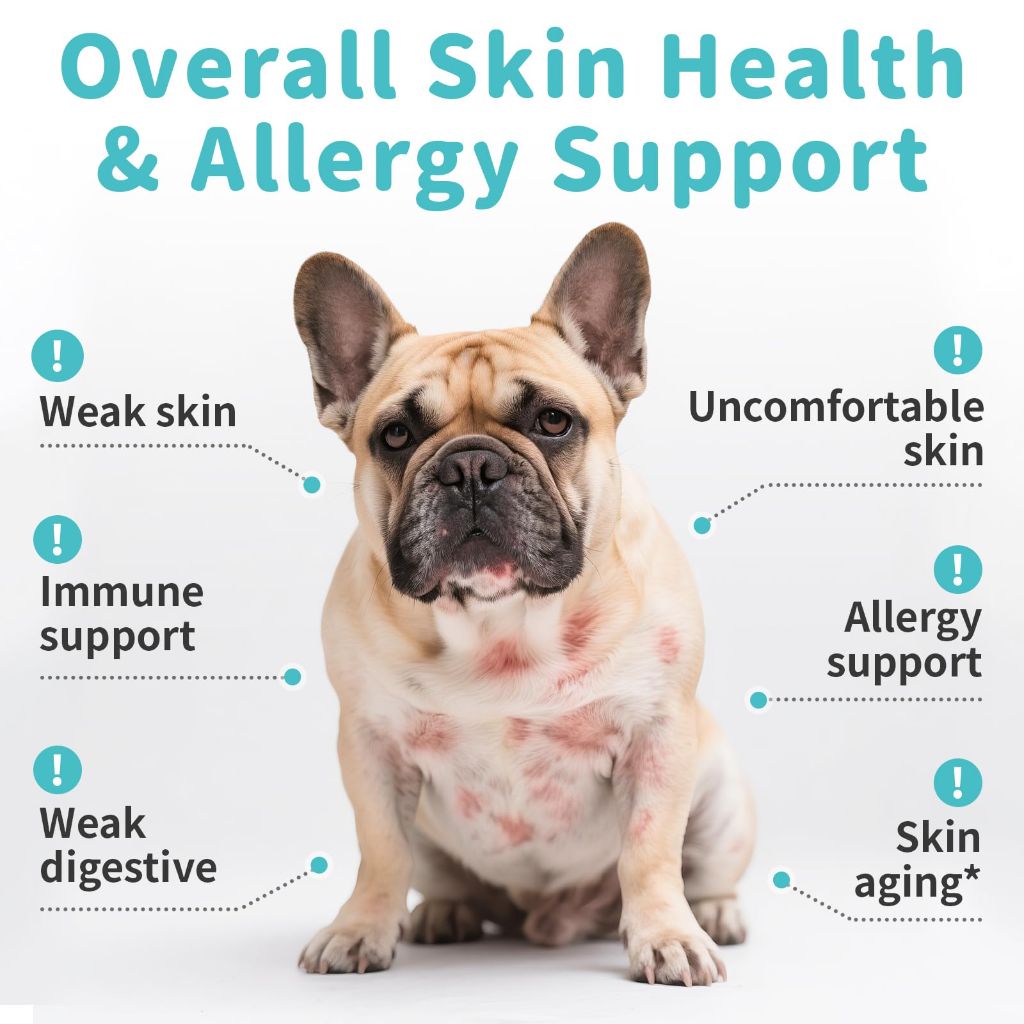 POPPAW Dog Skin & Allergy Chews - Chicken Flavor, 90 Count