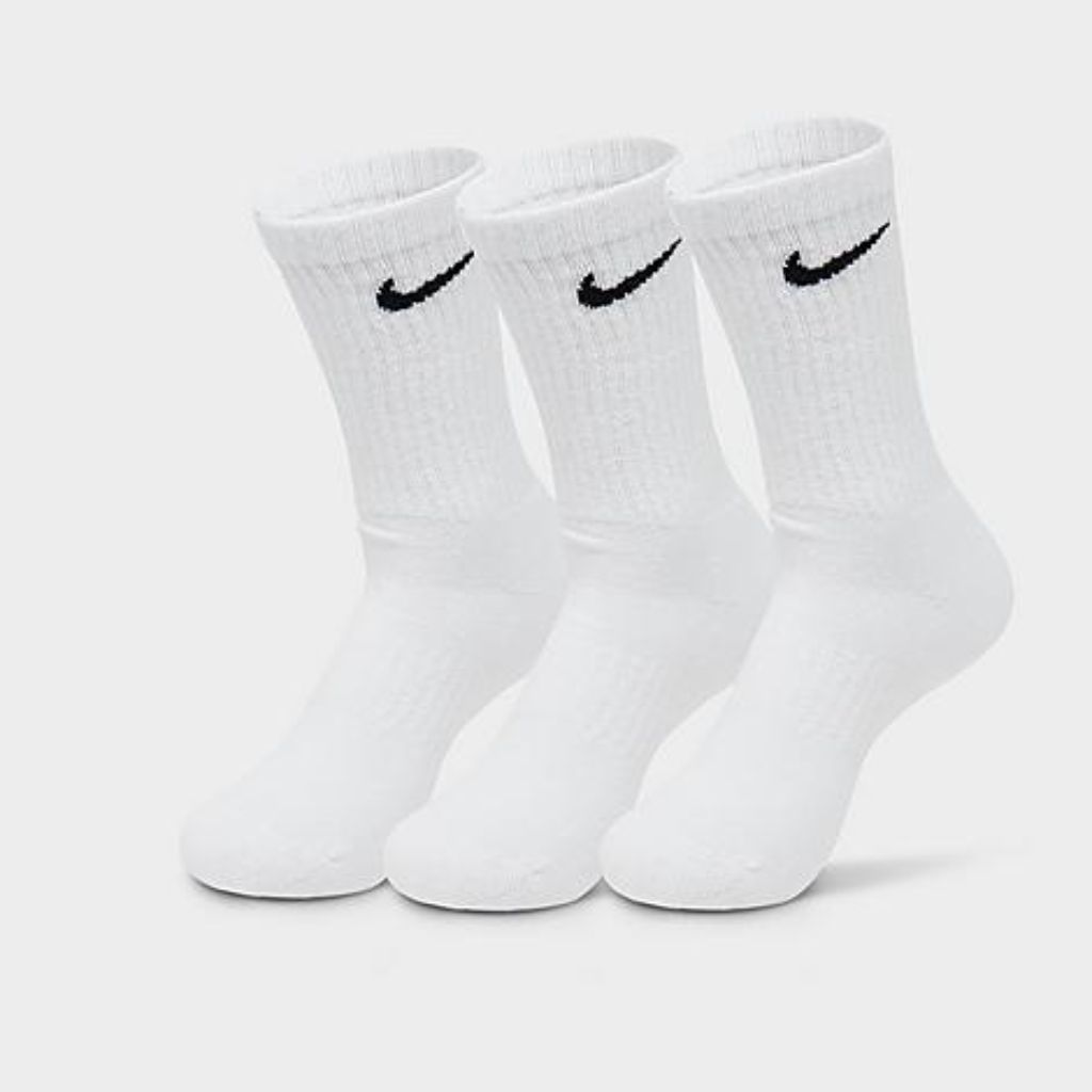 SZ L, Nike Women s Everyday Cotton Cushioned Crew Training Socks | White
