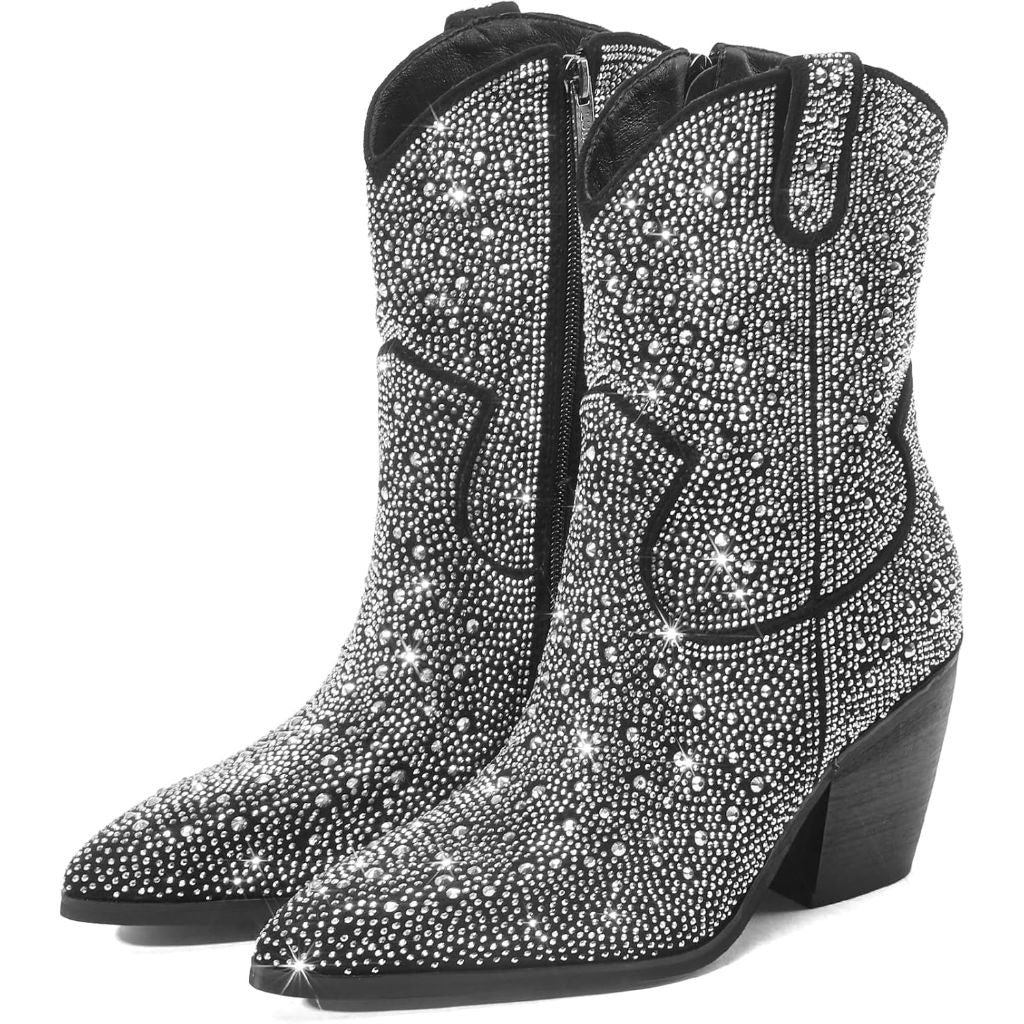 Lumuta Women's Western Rhinestone Cowboy Boots Size 9