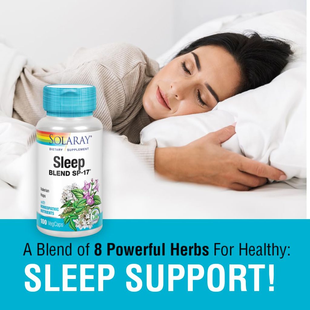 Solaray Sleep Blend SP-17 | Herbal Blend w/Cell Salt Nutrients | 100 Capsules