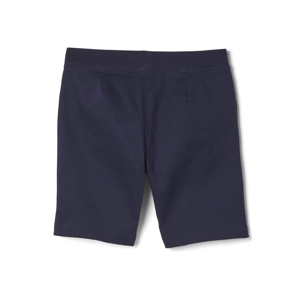 French Toast Girls' Pull-On Tie Front Stretch Twill Shorts - Navy, 12