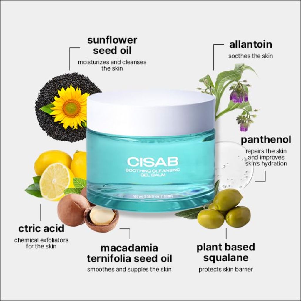 Soothing Cleansing Gel Balm 3.38 fl.oz. - Korean Makeup Remover | Facial Cleanser, Control Sebum
