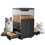 CityFlee Automatic Cat Feeder for 2 Cats, 5L/20 Cups Food Dispenser with Adjustable Raised Double Bowls
