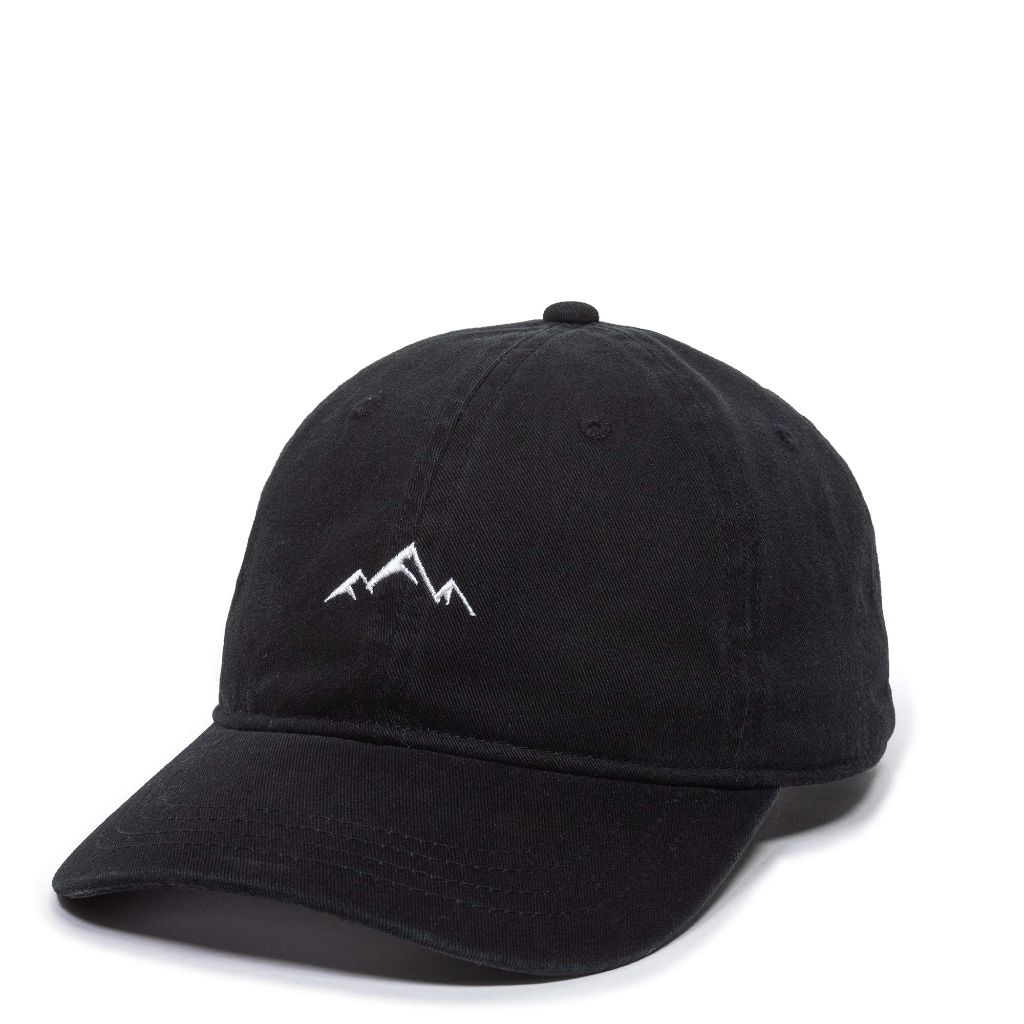 Outdoor Cap Mountain Embroidered Dad Hat, Black - One Size