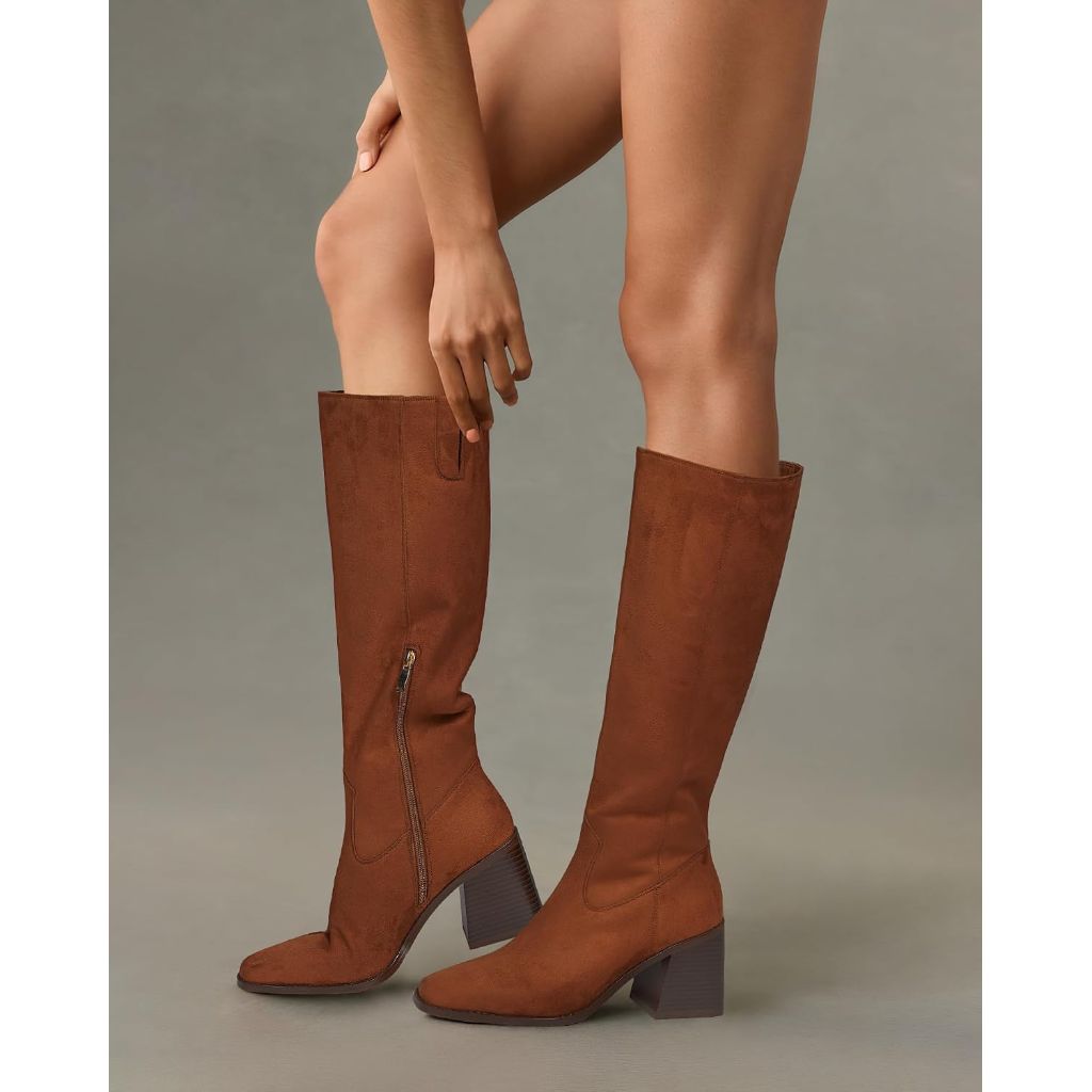 SZ 9.5, MUCCCUTE Knee High Boots for Women with Side Zipper Pull On Tall Boot