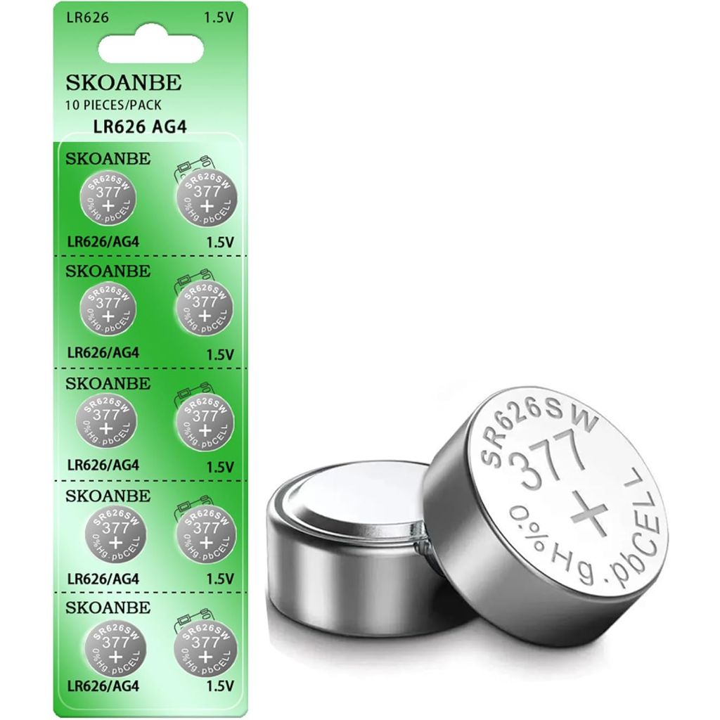 SKOANBE 10Pack SR626SW 377 LR626 AG4 1.5V Watch Battery