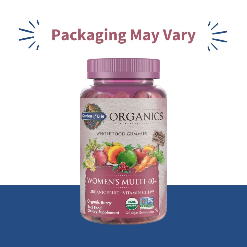 Garden of Life Organics Women 40+ Gummy Vitamins, Berry - 120 Real Fruit Gummies