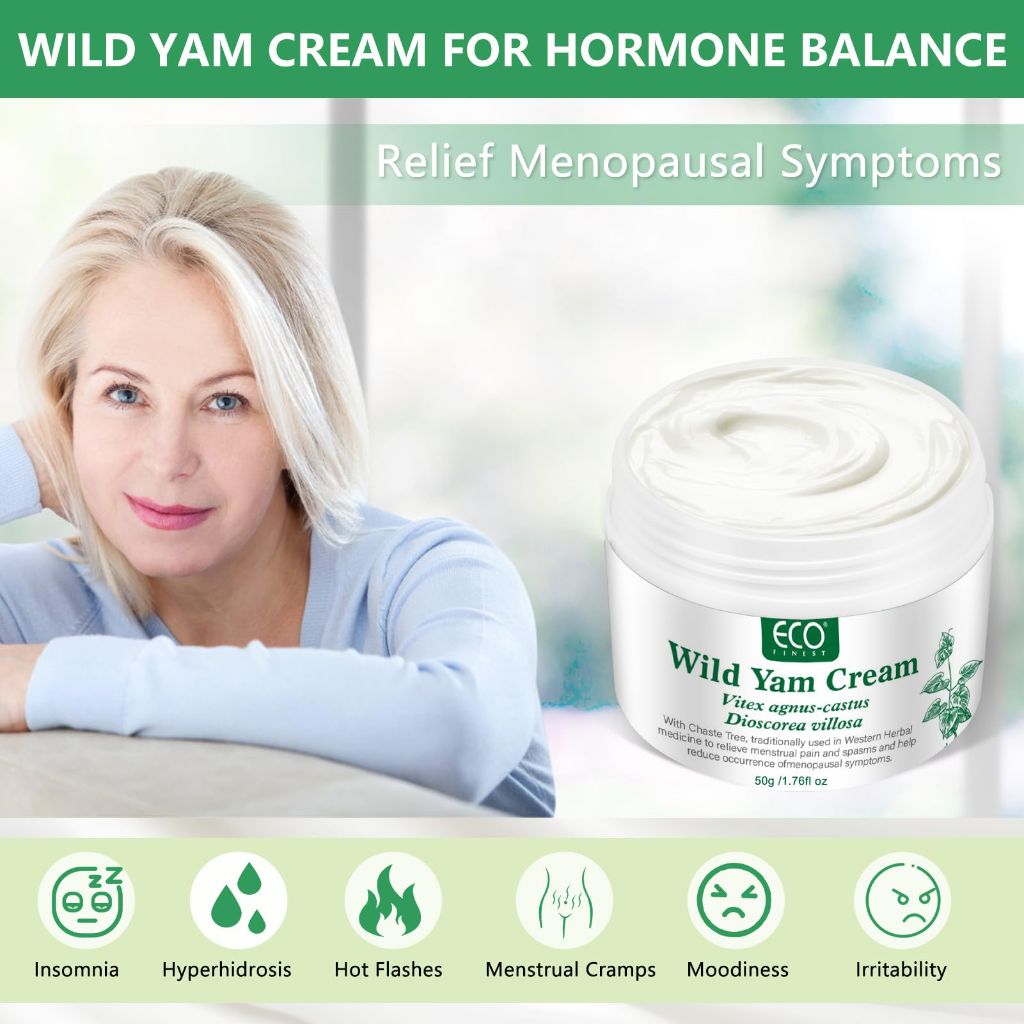 WFDL Wild Yam Cream for Hormone Balance, Organic Yam Cream with Chasteberry, (1.76 OZ)
