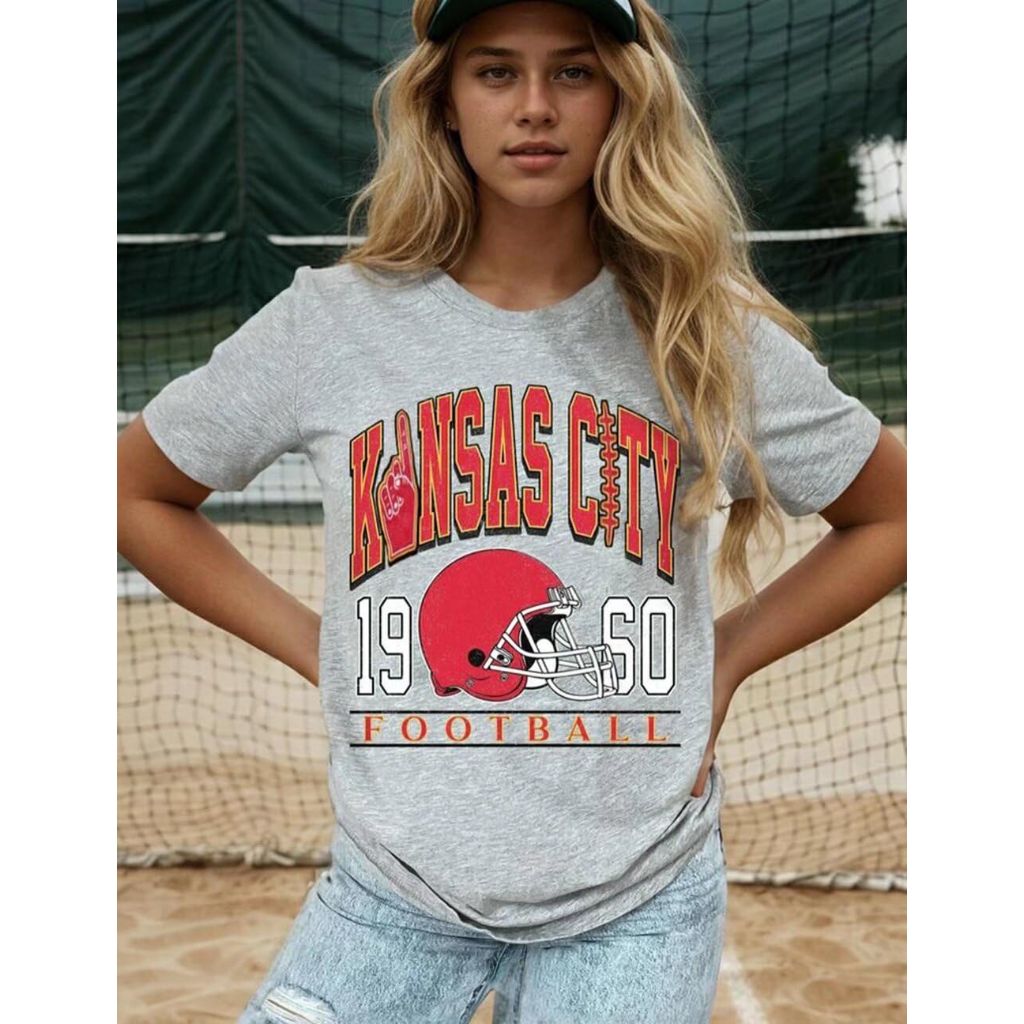 SZ M, Game Day T Shirt Women Funny Football Graphic, Gray