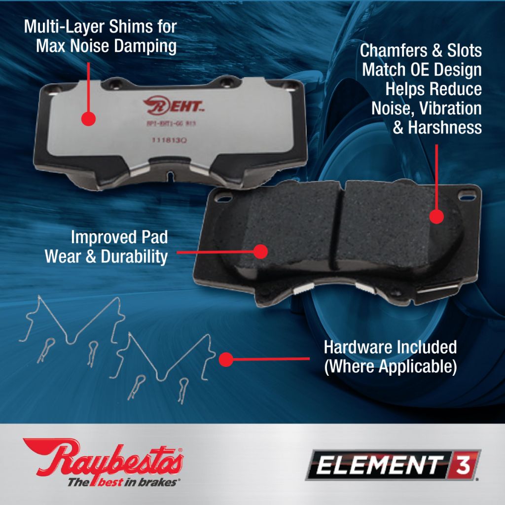Raybestos Element3 EHT™ Automotive Replacement Front Brake Pad Set for Selectedt Acura, Honda Model Years (EHT787H)